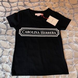 Carolina Herrera Black Logo Short Sleeve Tee
